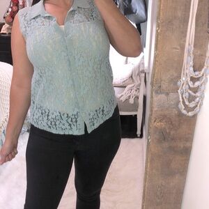Kimchi Blu size medium blue Lacey sleeveless top